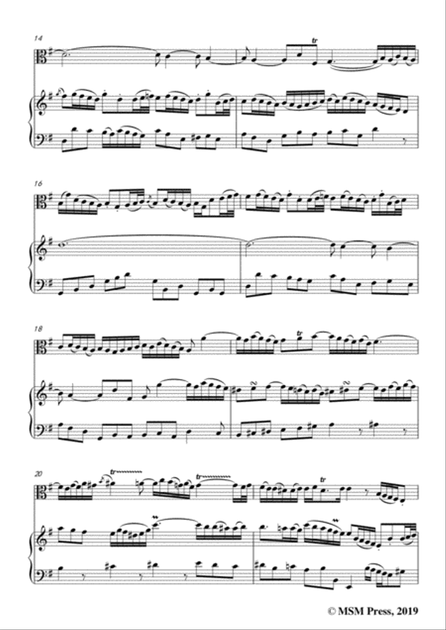 Bach,J.S.- Sonata for Viola da Gamba in G Major,BWV 1027,for Viola and Piano Viola da Gamba scores gallery preview page 5