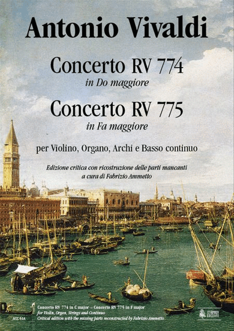 Concerto RV 774 in C Major - Concerto RV 775 in F Major for Violin, Organ, Strings and Continuo. Critical edition with the missing parts reconstructed by Antonio Vivaldi Orchestra - Sheet Music