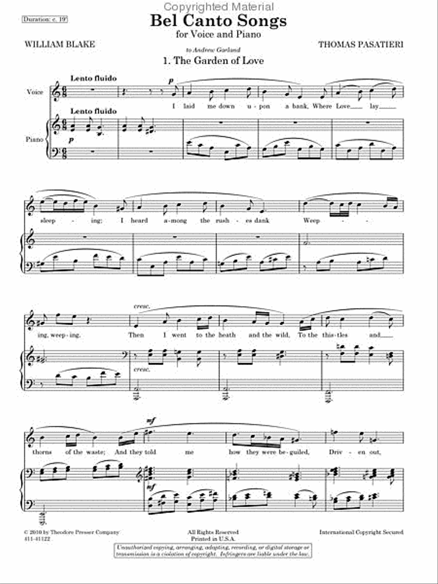 Bel Canto Songs Chamber Music scores gallery preview page 2