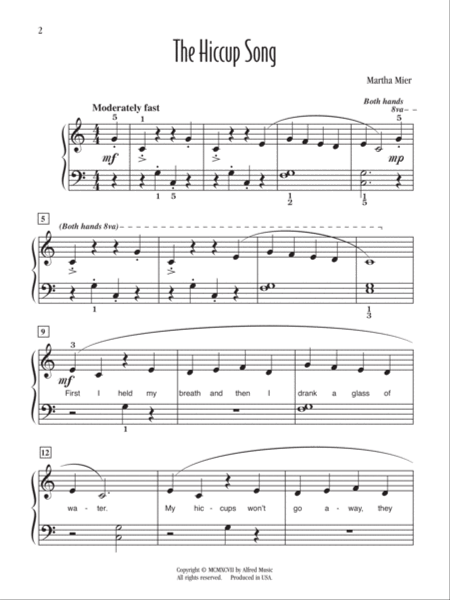 The Hiccup Song Easy Piano scores gallery preview page 2