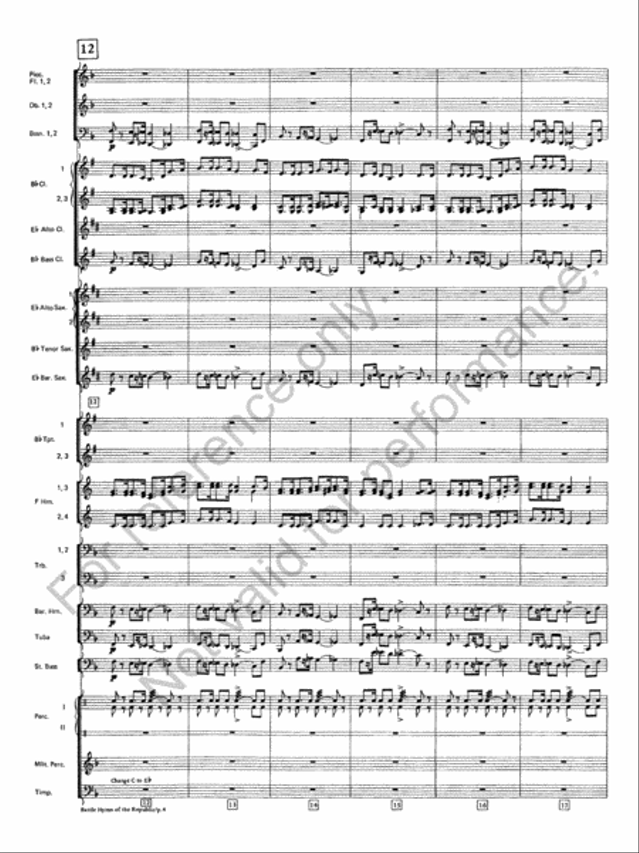 Battle Hymn Of The Republic Concert Band scores gallery preview page 5