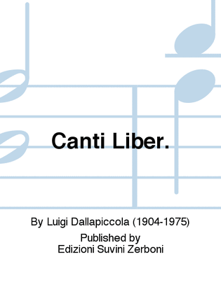 Book cover for Canti Liber.