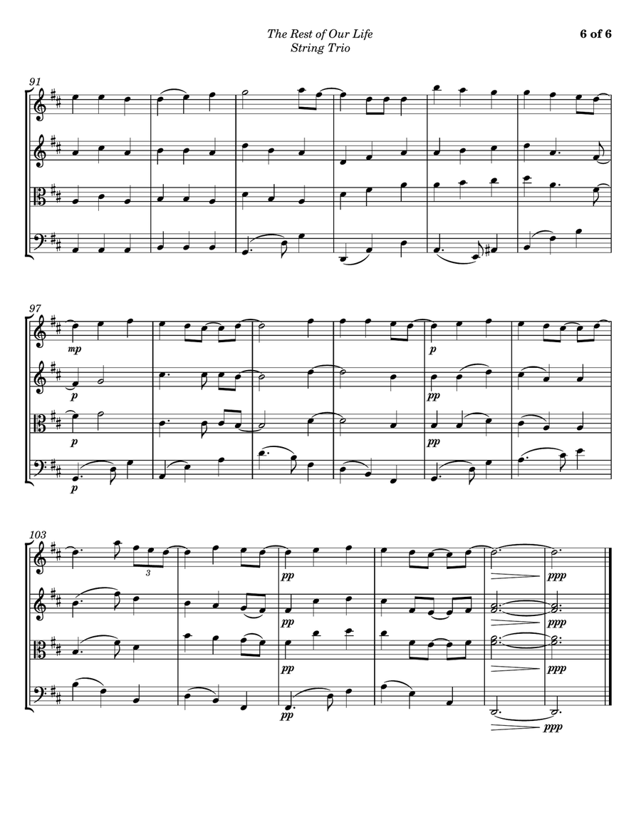 The Rest Of Our Life String Trio scores gallery preview page 6