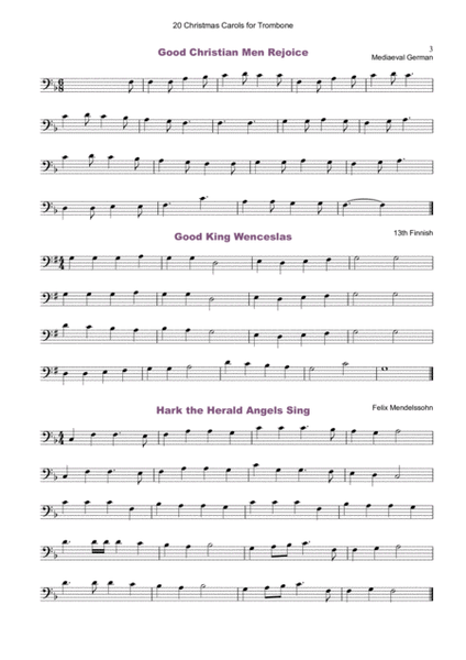 20 Favourite Christmas Carols for solo Trombone and Piano image number null