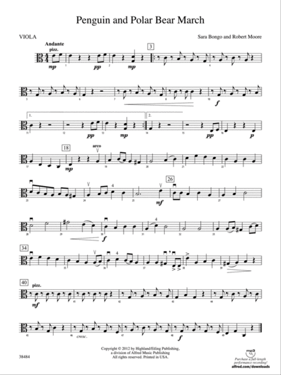 Penguin and Polar Bear March: Viola String Orchestra scores gallery preview page 1