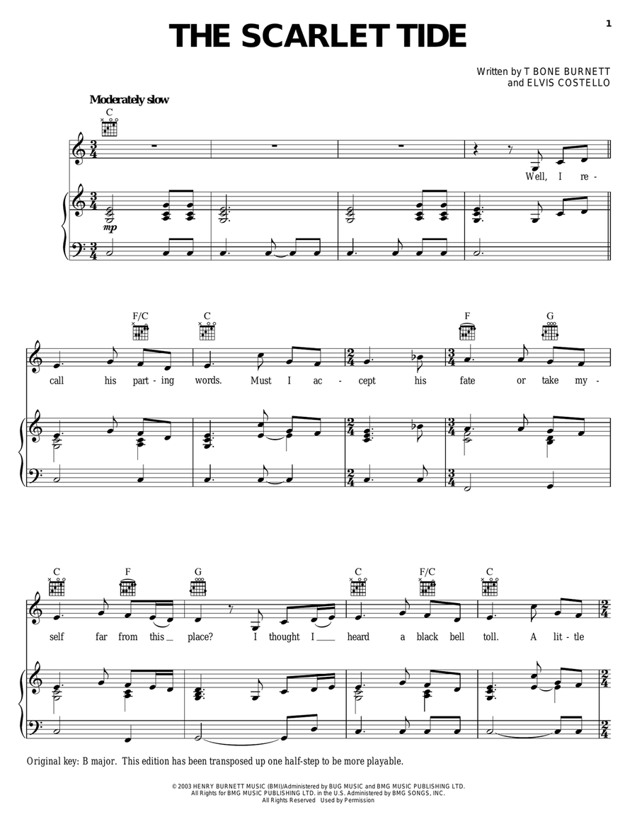 The Scarlet Tide Piano, Vocal, Guitar scores gallery preview page 1