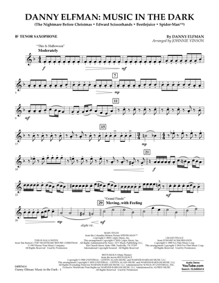 Danny Elfman: Music in the Dark - Bb Tenor Saxophone