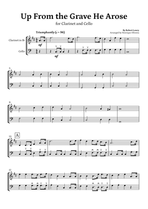 Book cover for Up From the Grave He Arose (Clarinet and Cello) - Easter Hymn