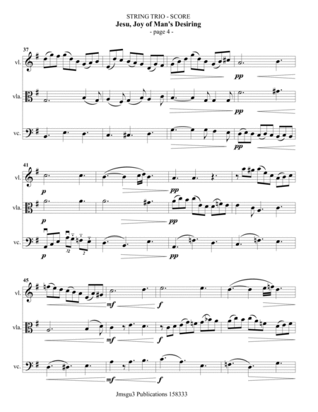 Bach: Jesu, Joy of Man's Desiring for String Trio image number null