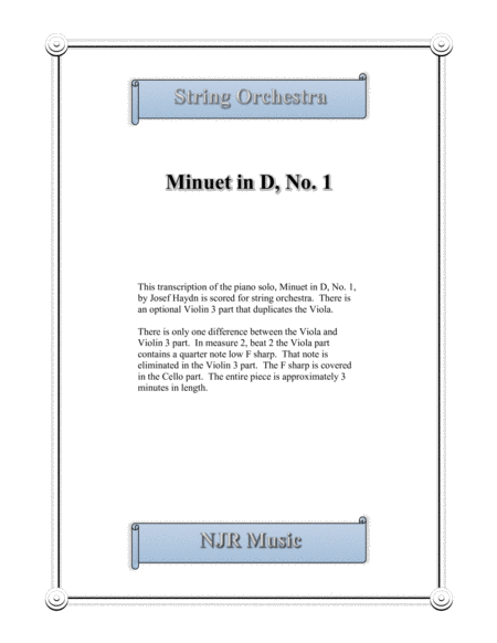 Minuet in D, No. 1 (string orchestra) full set image number null