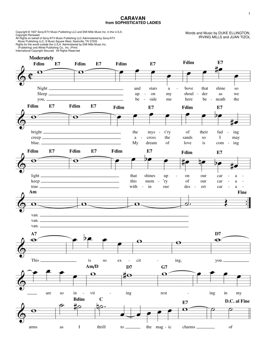Caravan Piano scores gallery preview page 1