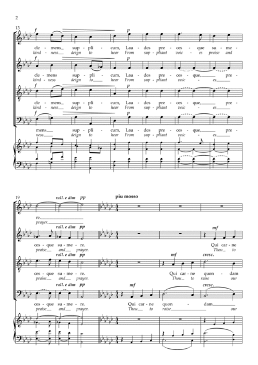 O Nata Lux (O Light of Light) 4-Part scores gallery preview page 2