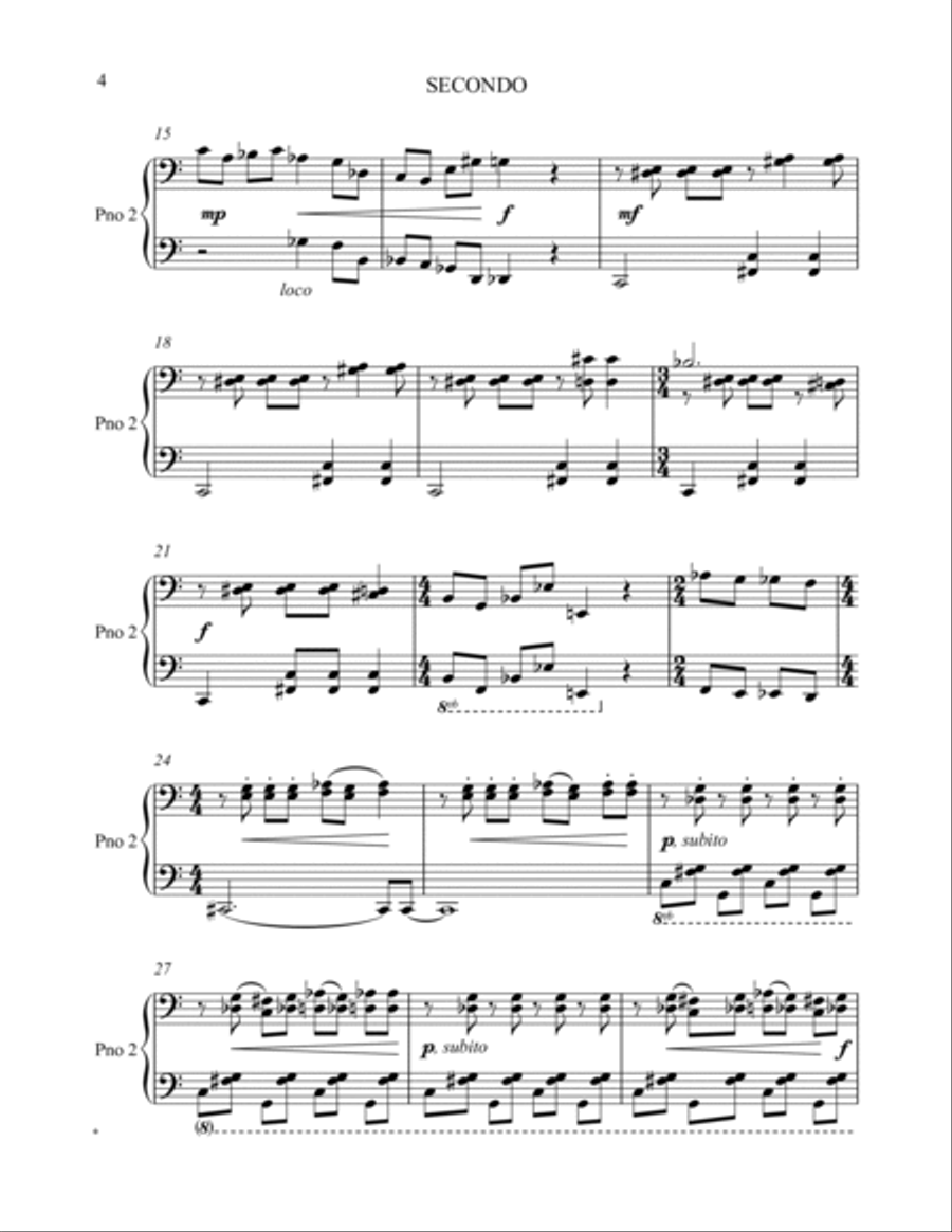 Terror in 'toon Town for piano 4-hands Piano Duet scores gallery preview page 4