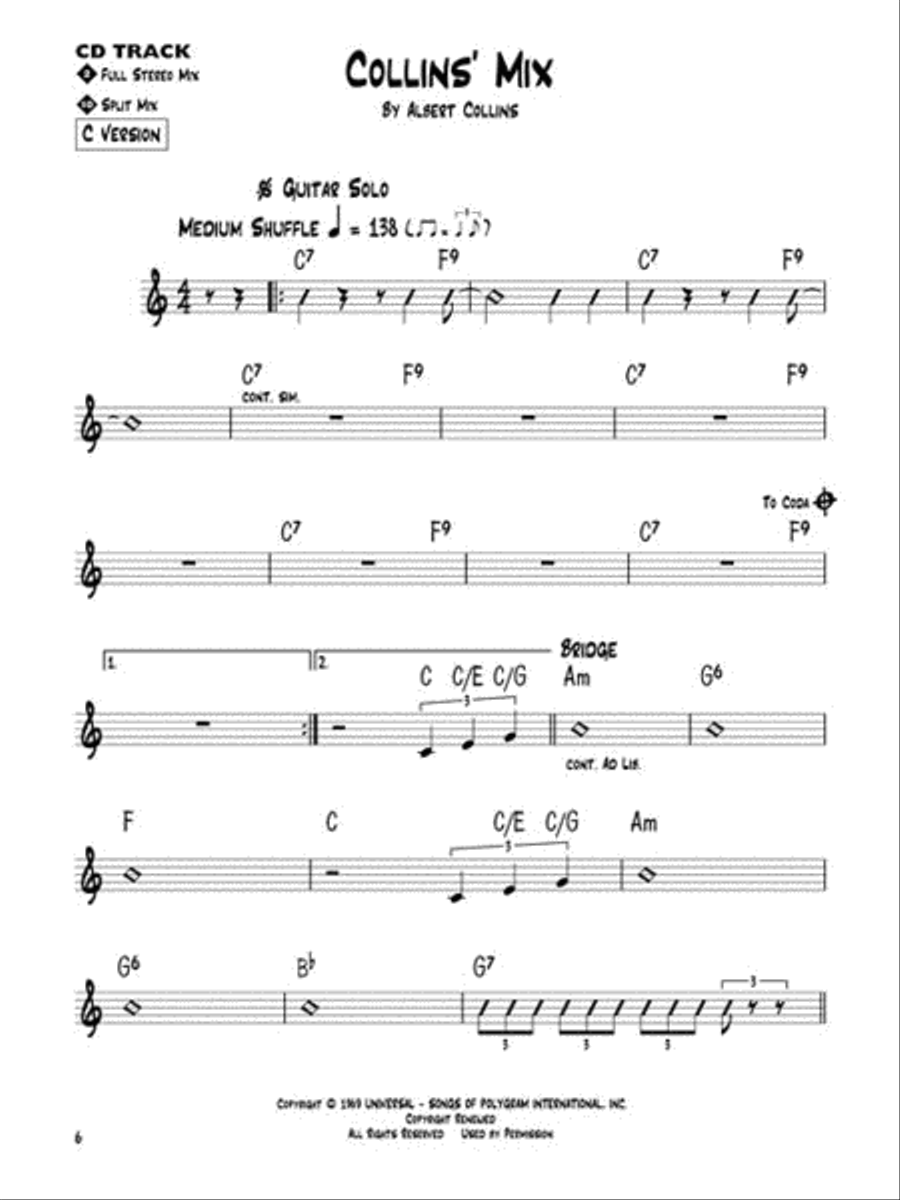 Albert Collins C Instrument scores gallery preview page 5