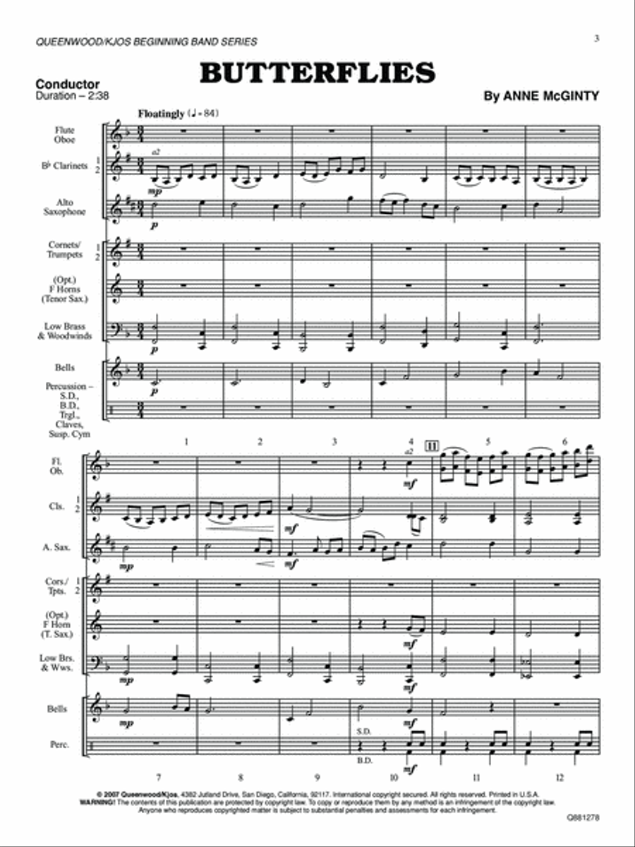 Butterflies - Score Concert Band scores gallery preview page 2
