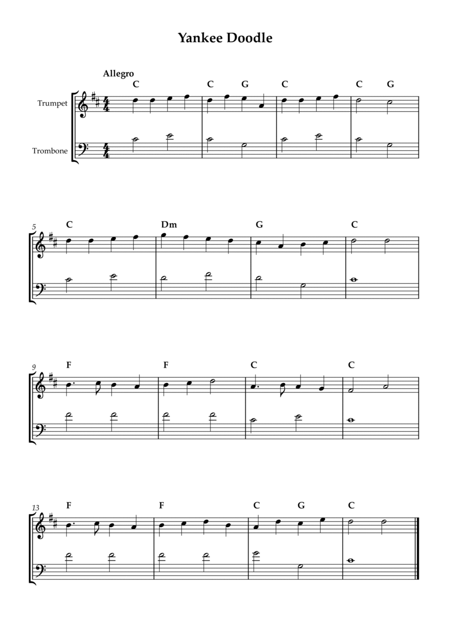 Yankee Doodle Brass Duet scores gallery preview page 1