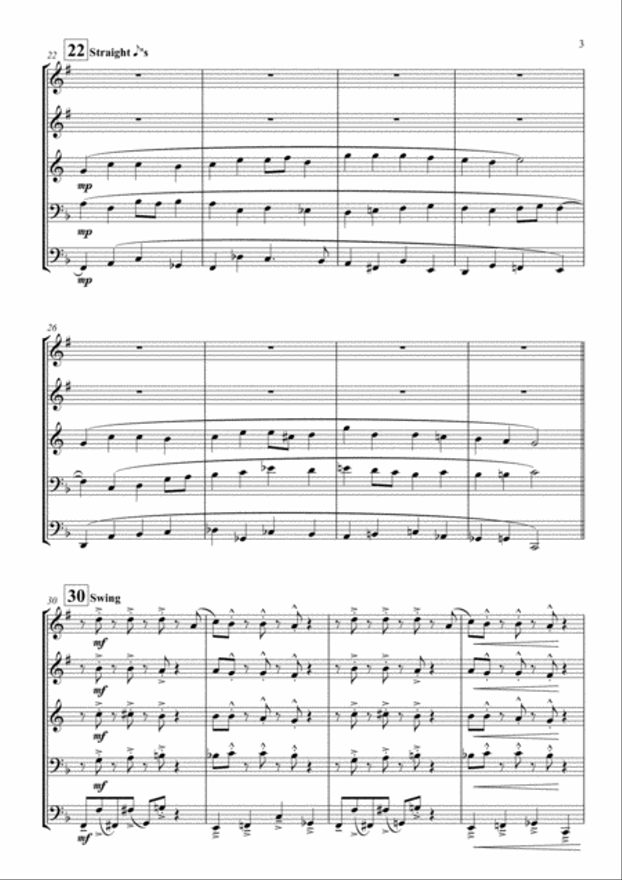 Hark! The Herald Angels Sing by Felix Mendelssohn - BRASS QUINTET Brass Quintet scores gallery preview page 5
