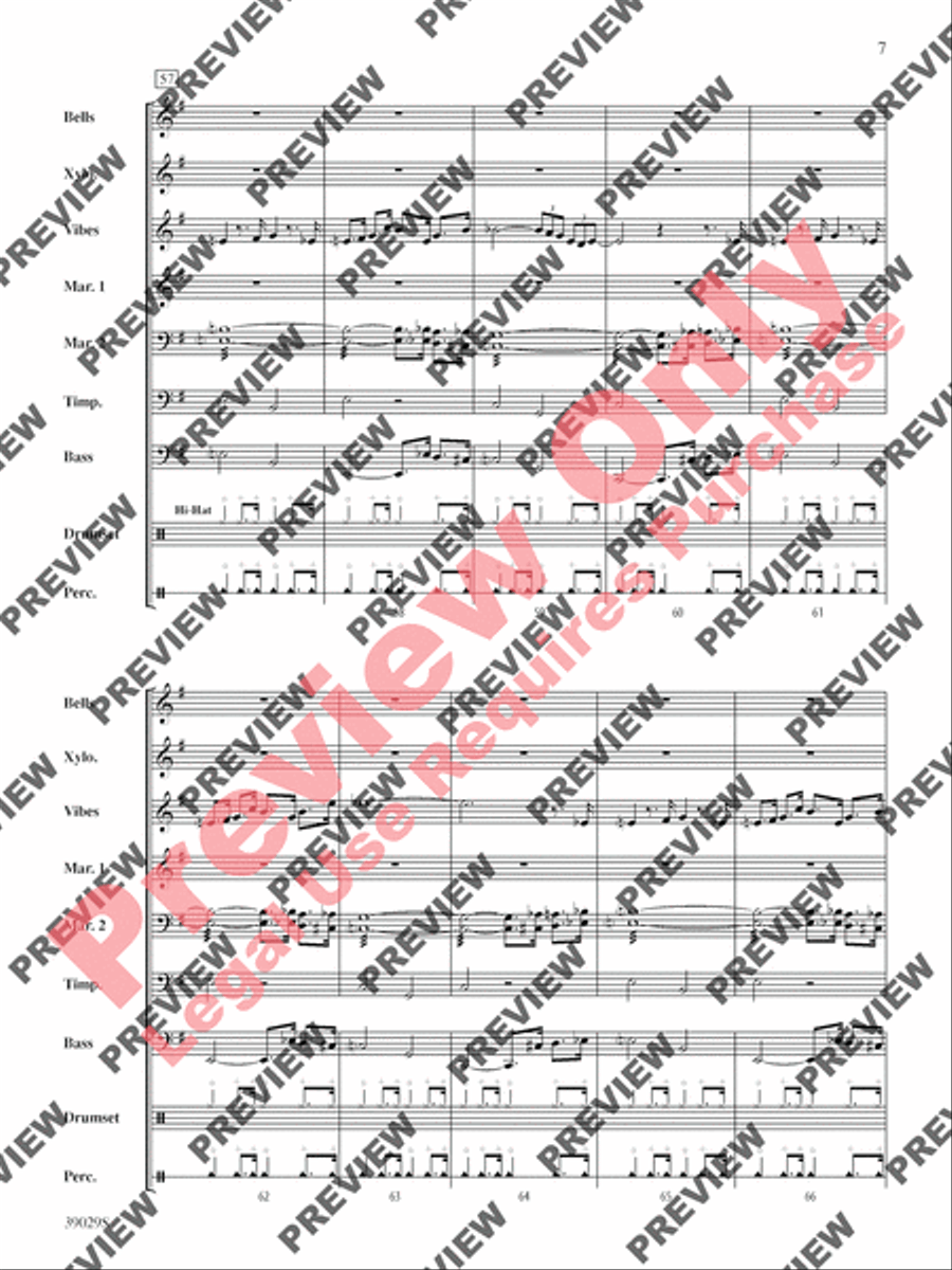 The Pink Panther Medley (Inspector Clouseau and The Pink Panther Theme) Percussion Ensemble scores gallery preview page 8