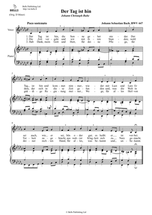 Der Tag ist hin, BWV 447 (B-flat minor)
