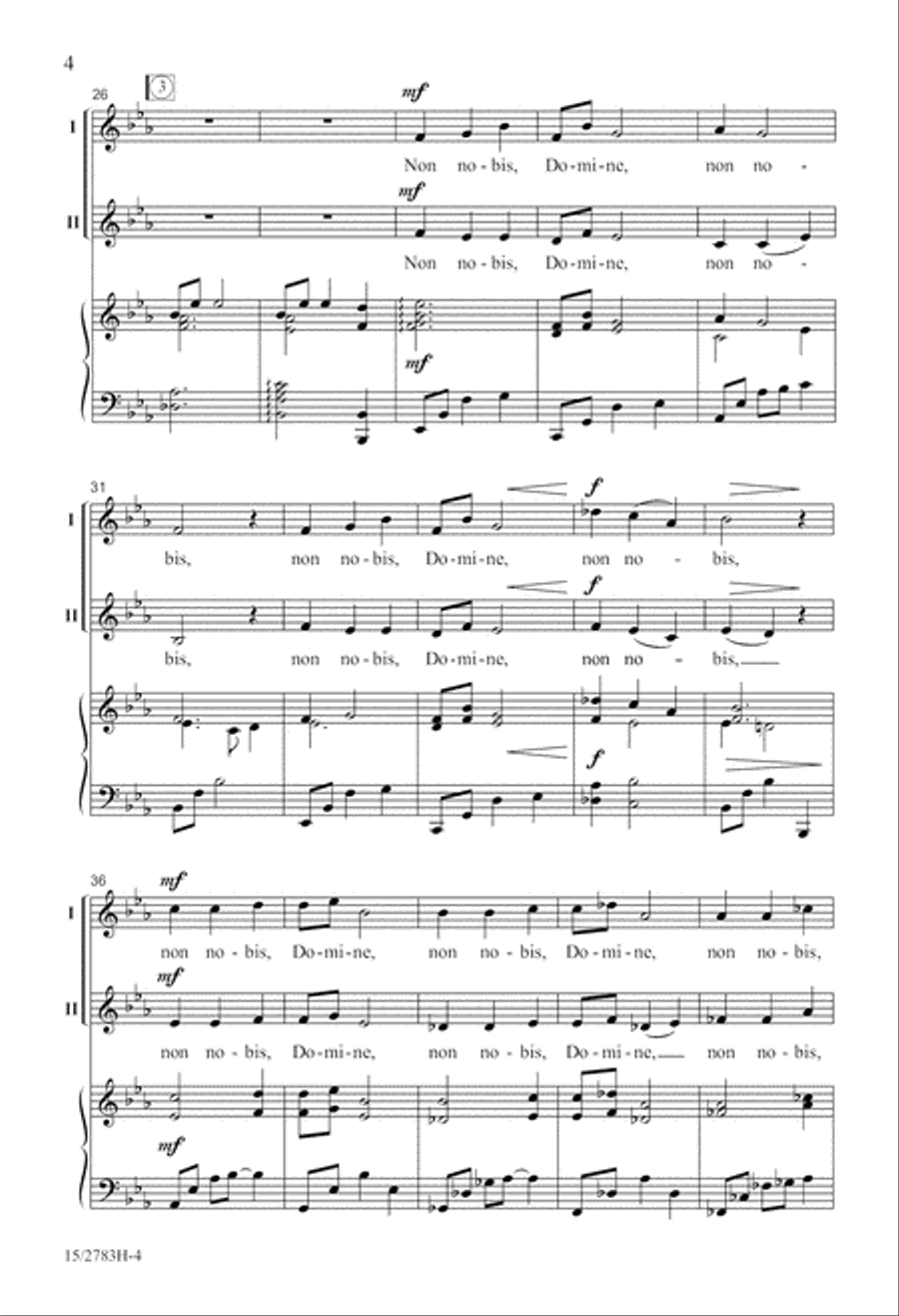 Non Nobis, Domine 2-Part scores gallery preview page 5