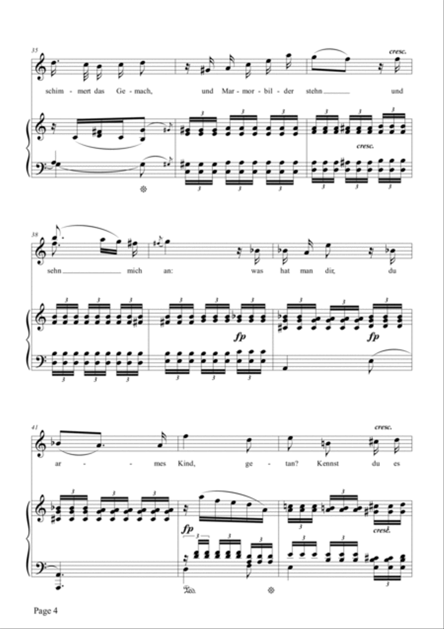 Schumann-Mignon(Kennst du das Land),Op.98a No.1 in a minor Voice scores gallery preview page 5