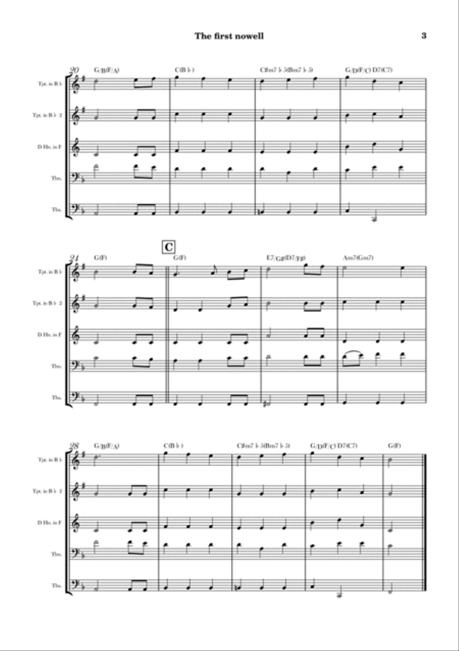 The First nowell Brass Quintet scores gallery preview page 3