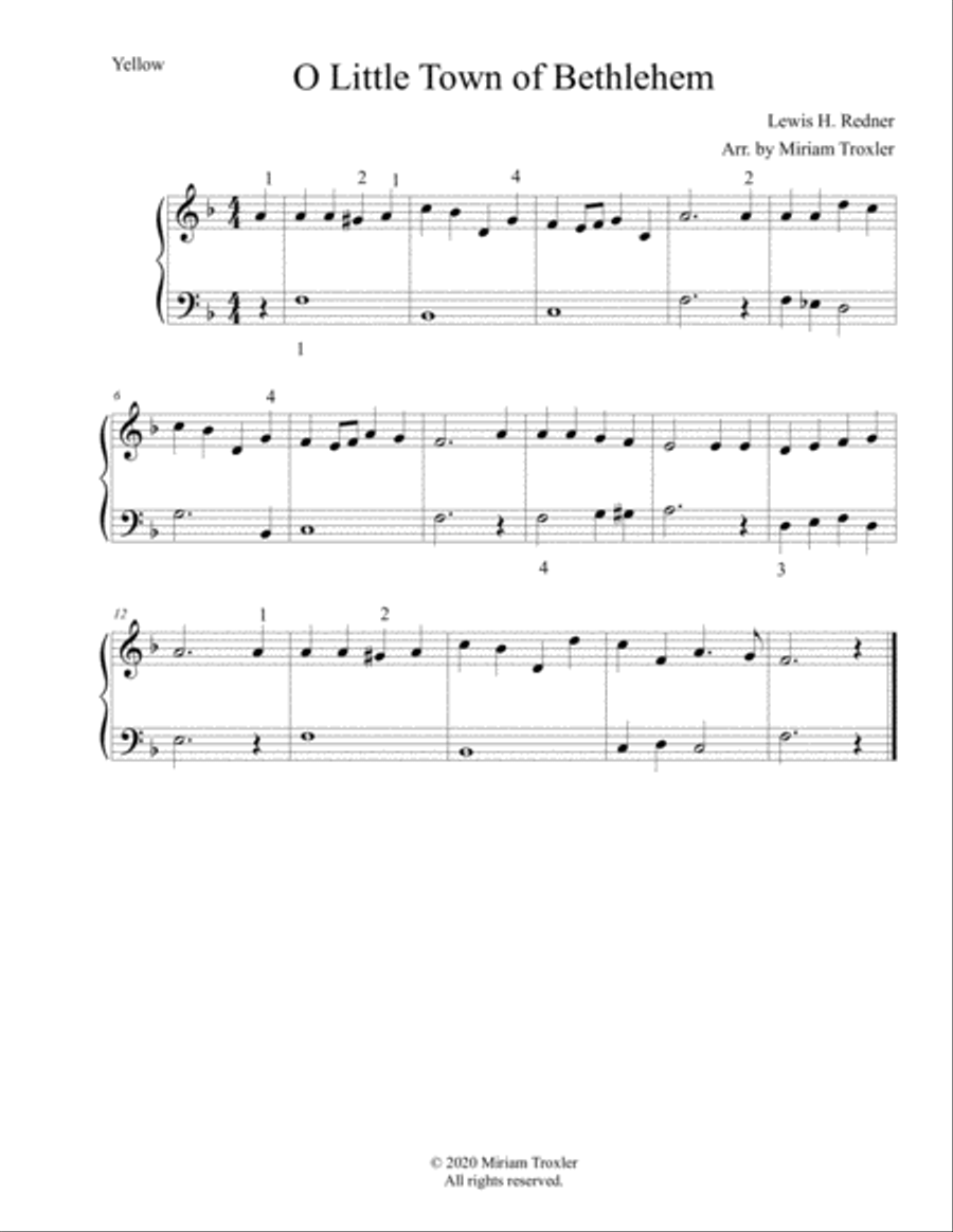 Traditional Christmas Carols for Piano: Yellow Set