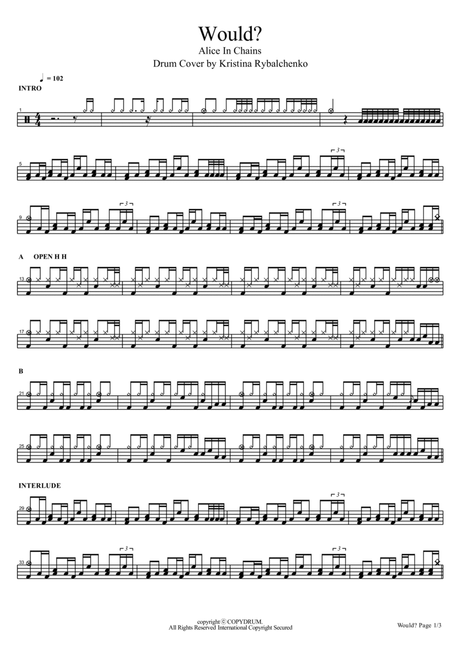 Would? Would? Drum Set scores gallery preview page 1
