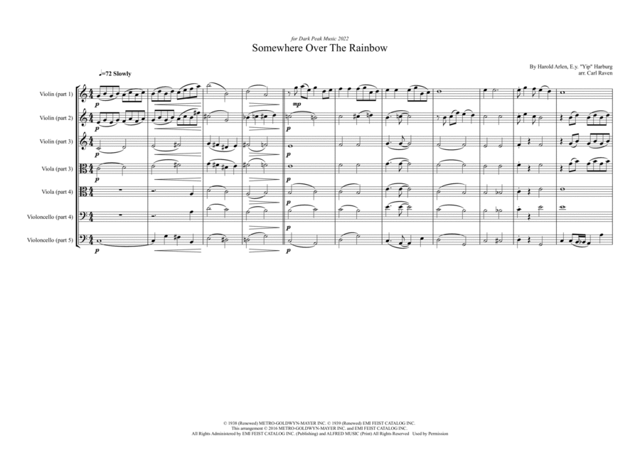 Over The Rainbow Over The Rainbow String Quintet scores gallery preview page 1