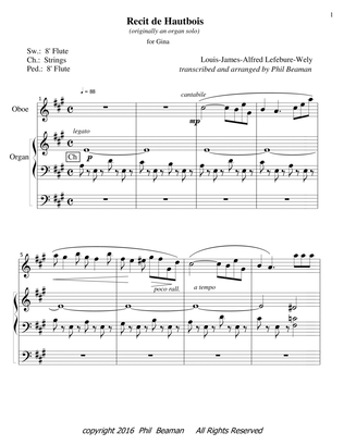 Recit de Hautbois - oboe and organ