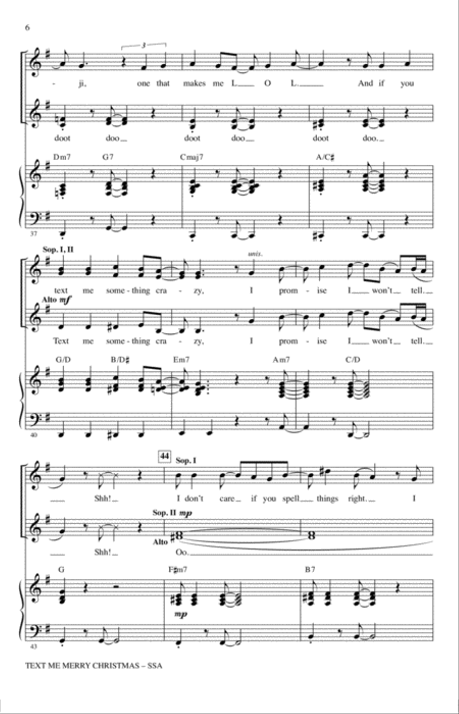 Text Me Merry Christmas (arr. Roger Emerson) SSA scores gallery preview page 5