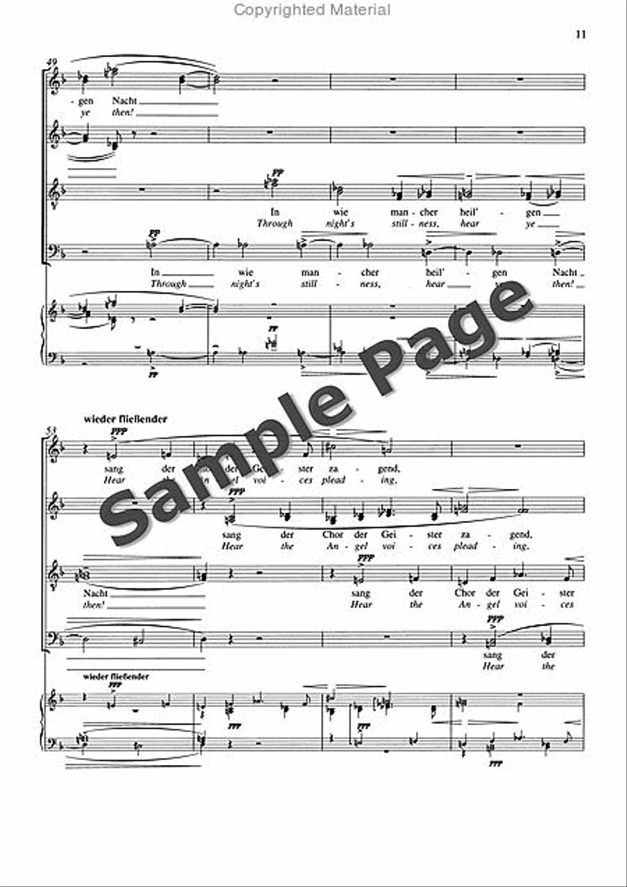 Friede auf Erden, Op. 13 Divisi scores gallery preview page 12