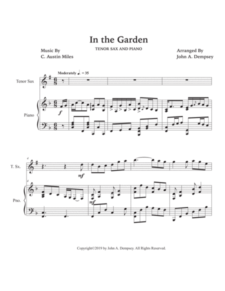 In the Garden (Tenor Sax and Piano) image number null