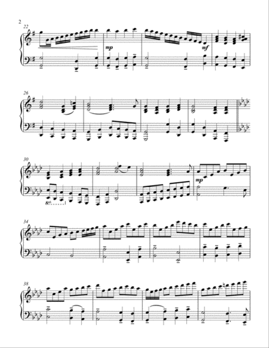 O Come, All Ye Faithful (late intermediate piano solo) Piano Solo scores gallery preview page 3