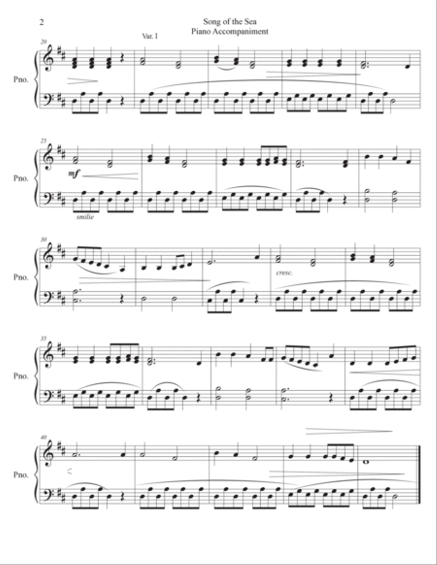 Song of the Sea for Viola solo with piano accompaniment Piano Accompaniment scores gallery preview page 4