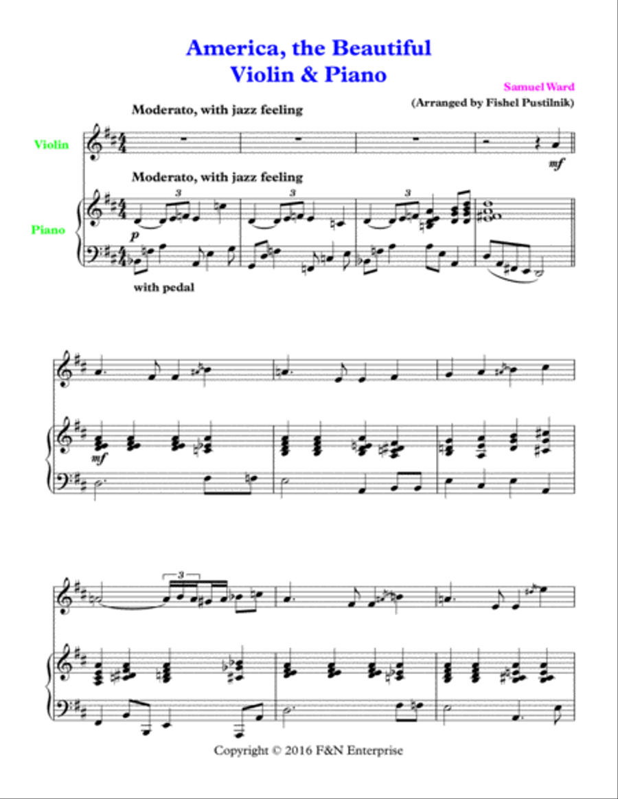 America, The Beautiful Small Ensemble scores gallery preview page 2