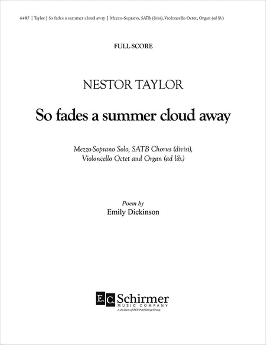 So fades a summer cloud away (Full Score) Choir scores gallery preview page 1