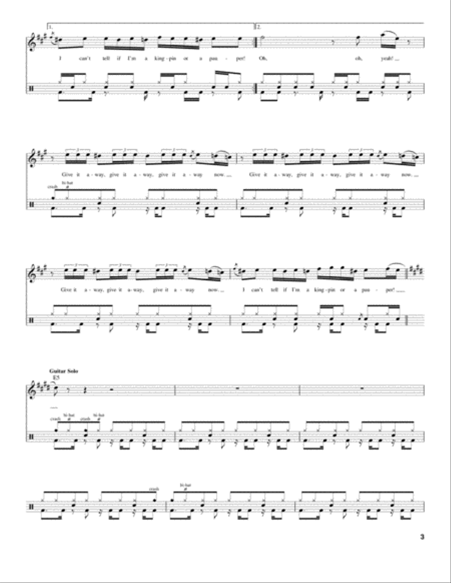 Give It Away Give It Away Drum Set scores gallery preview page 3