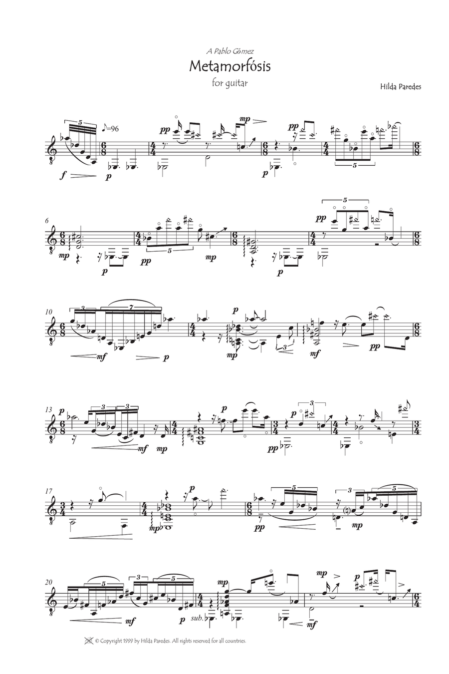 Metamorfosis Metamorfosis Acoustic Guitar scores gallery preview page 1