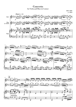 Bach - Concerto for Violin and Oboe in C minor, BWV 1060R(Score&parts)