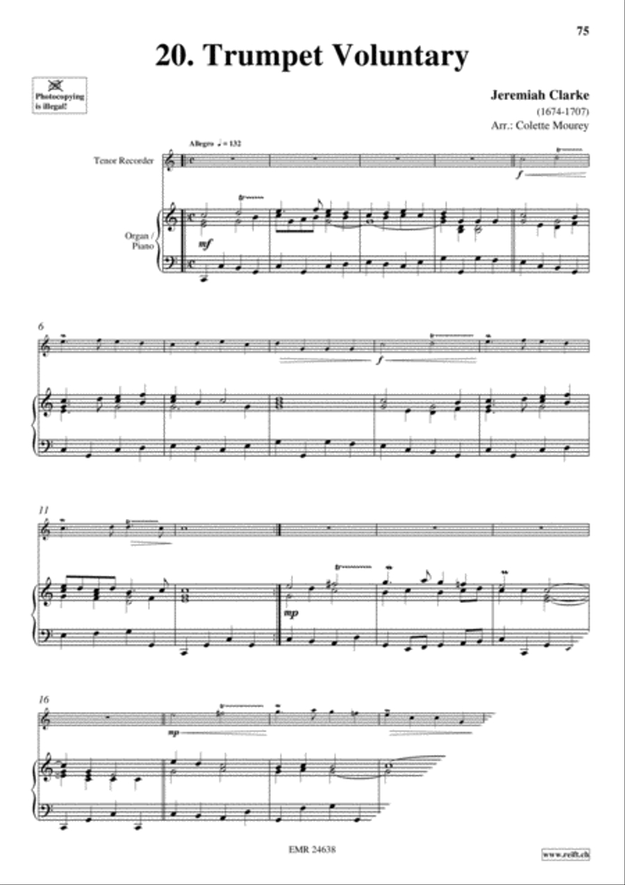 40 Greatest Baroque Hits Volume 2 Tenor Recorder scores gallery preview page 22
