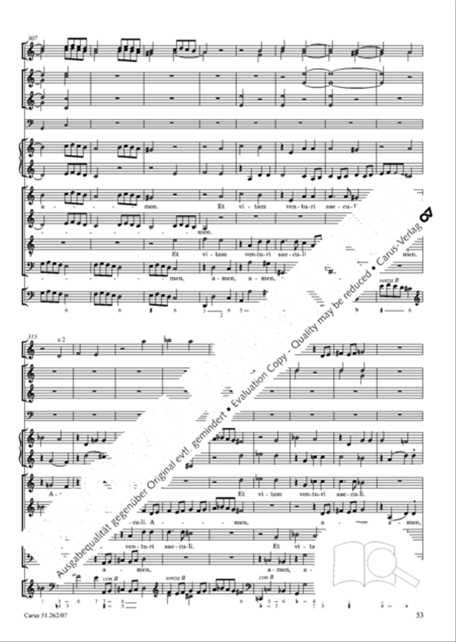 Missa longa in C major (Missa longa in C) 4-Part scores gallery preview page 54