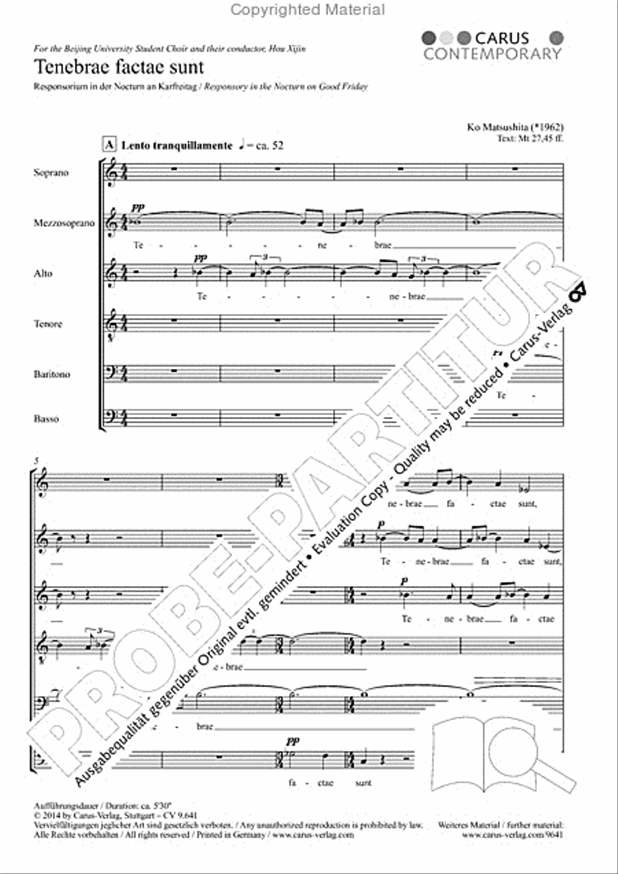 Tenebrae factae sunt SSATBB scores gallery preview page 2