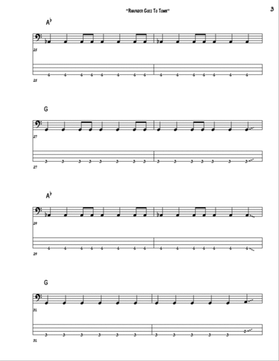 Rhayader Goes To Town Bass Guitar scores gallery preview page 3
