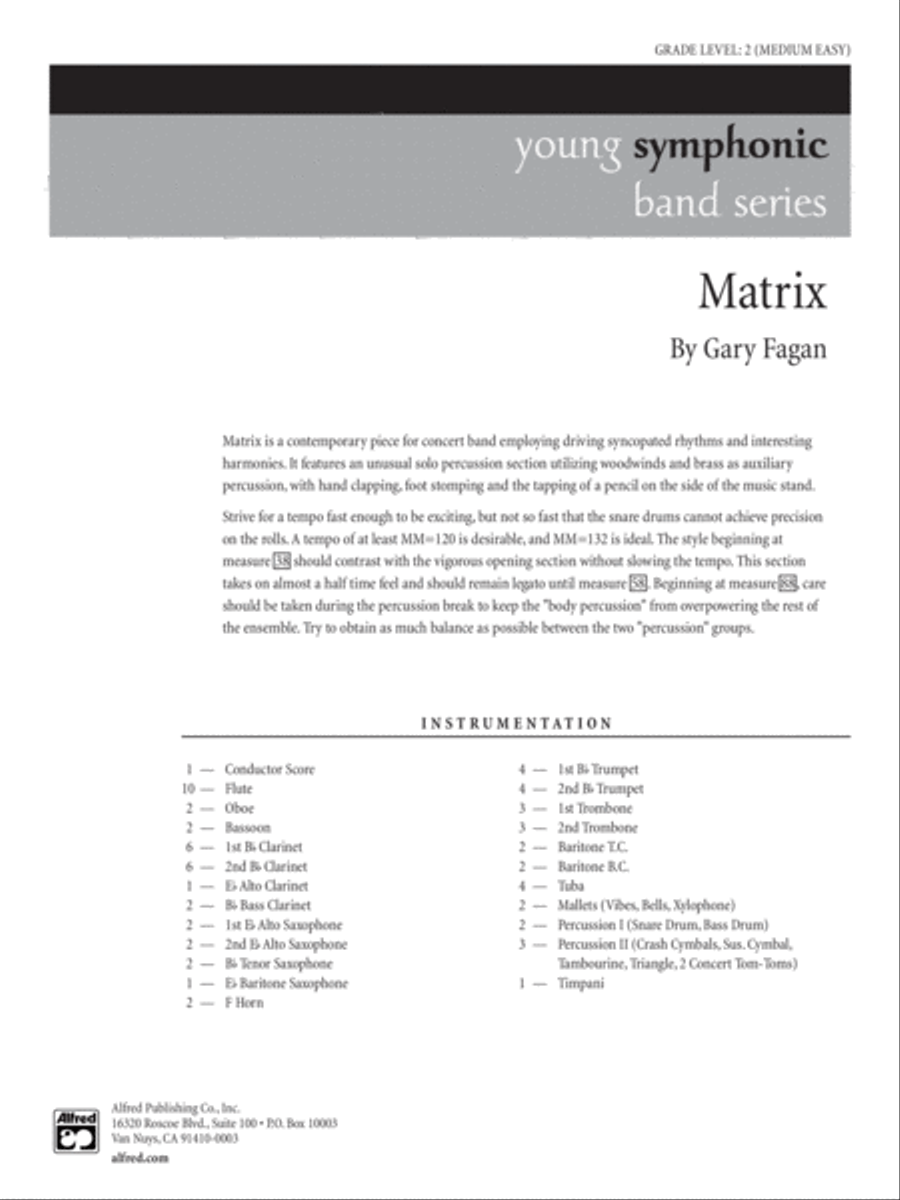 Matrix: Score Concert Band scores gallery preview page 1