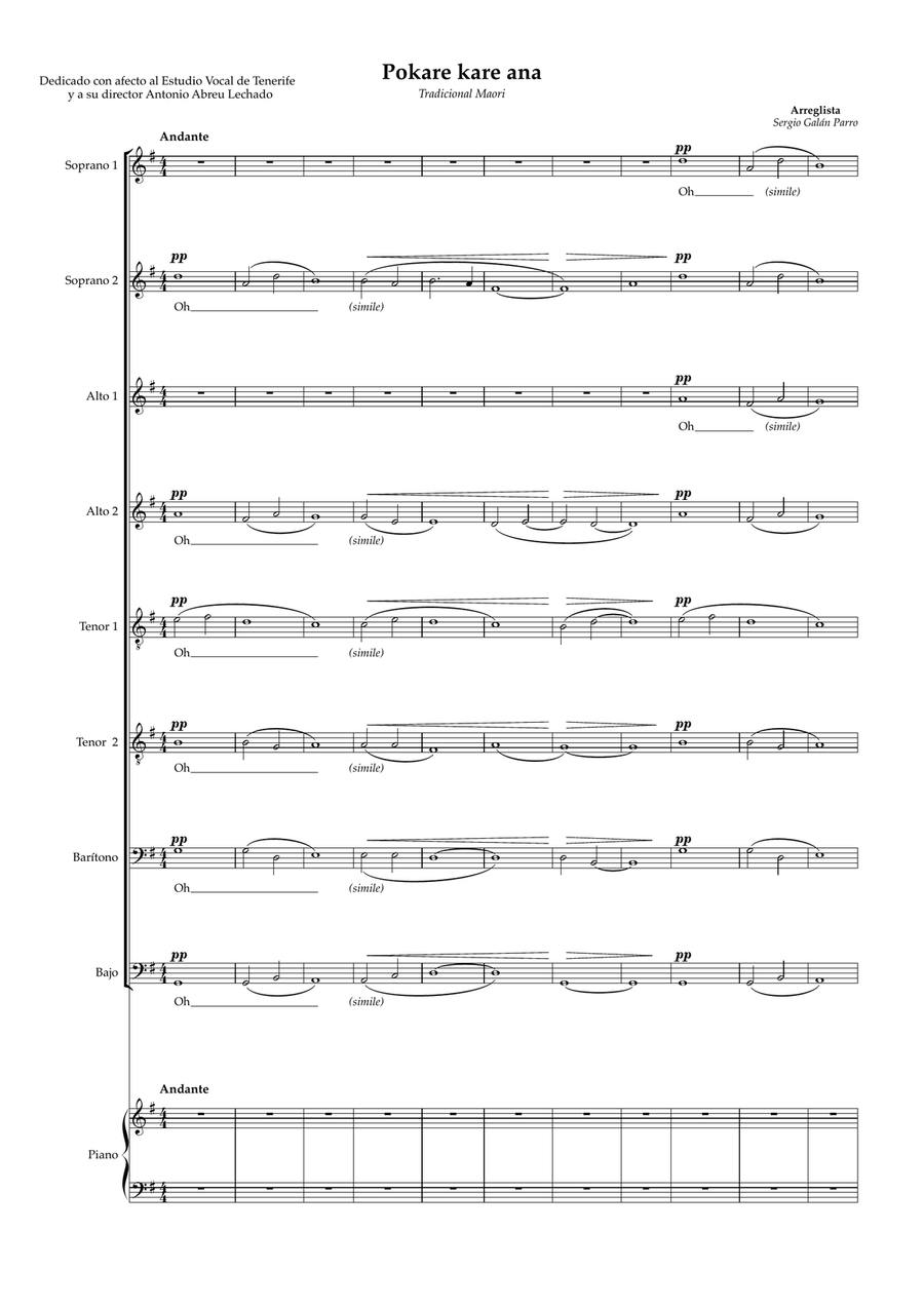 Pokare Kare ana Choir scores gallery preview page 1