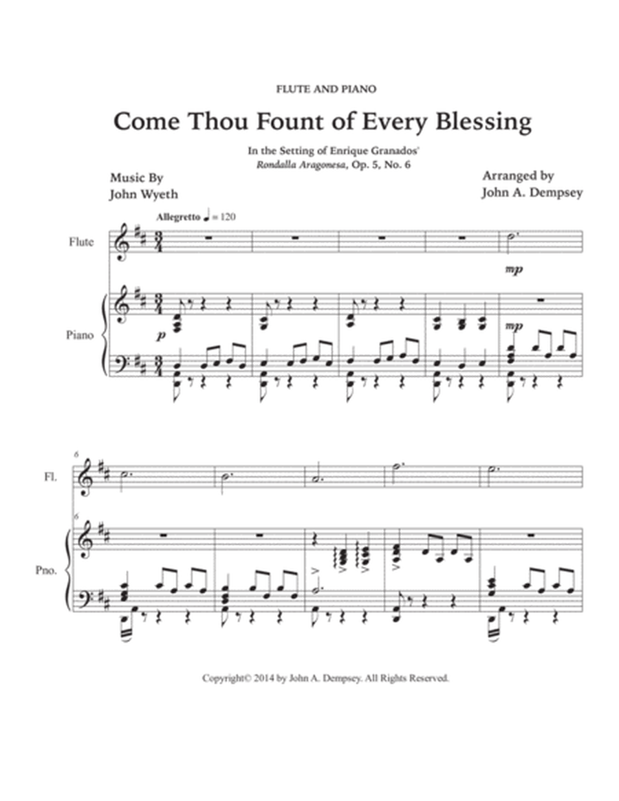 Come Thou Fount of Every Blessing (Flute and Piano) image number null
