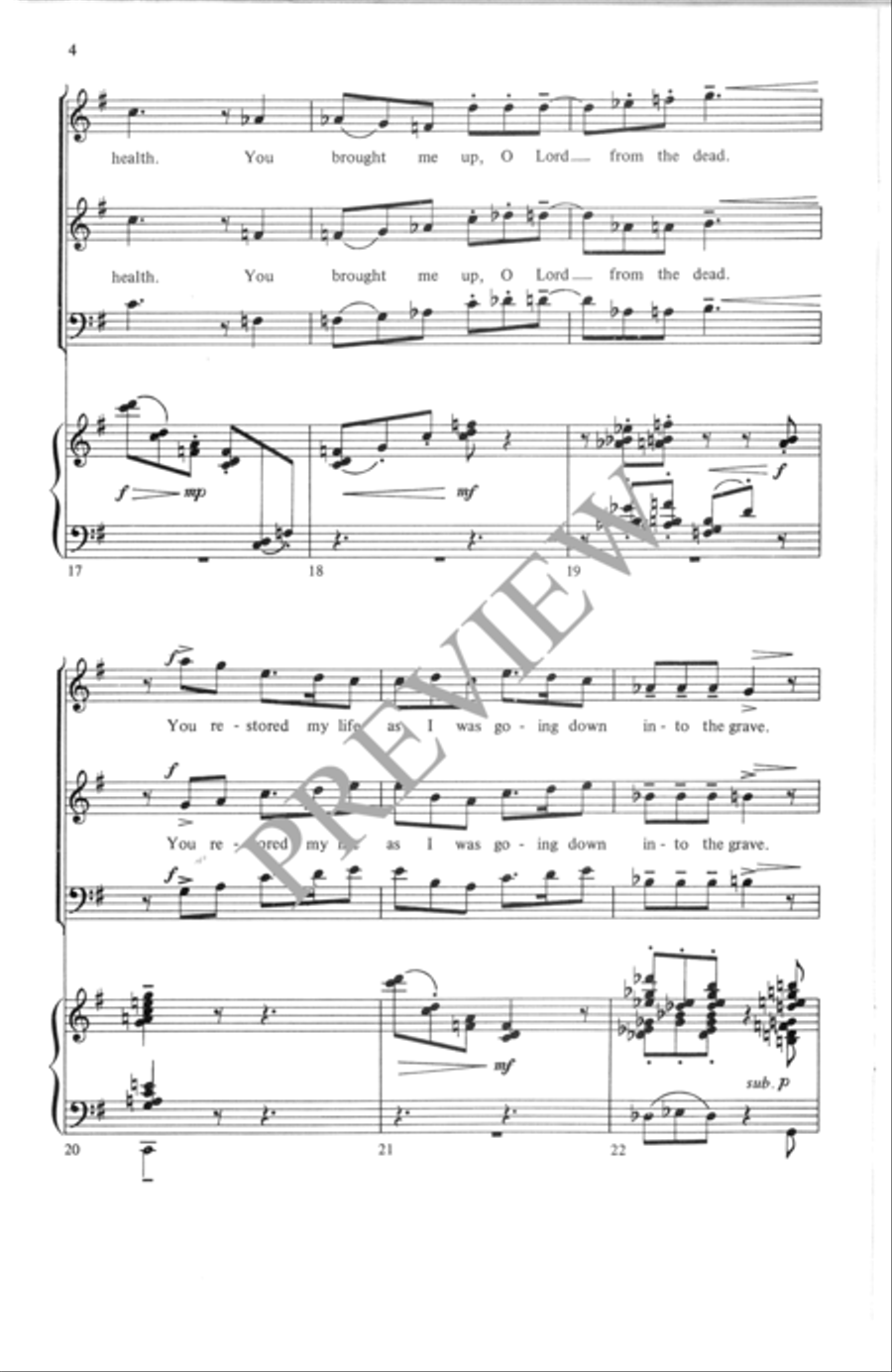 I Will Exalt You, O Lord I Will Exalt You, O Lord 4-Part scores gallery preview page 5