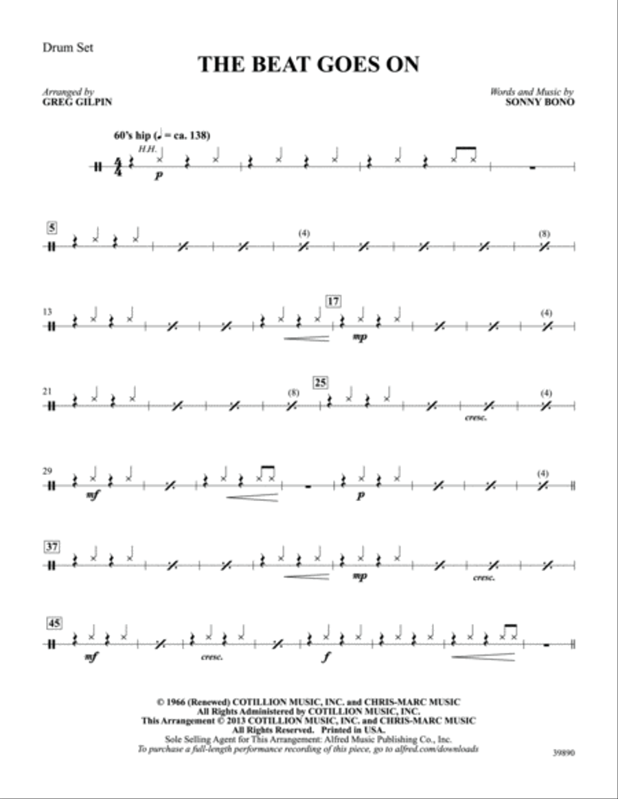 The Beat Goes On: Drums Drums scores gallery preview page 1
