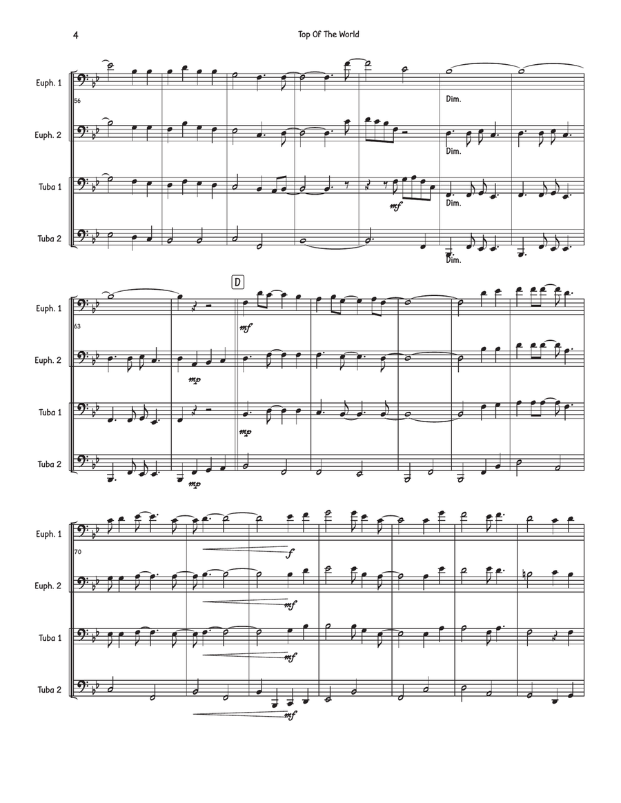 Top Of The World Brass Quartet scores gallery preview page 4